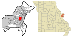 St. Louis County Missouri Incorporated and Unincorporated areas Ladue Highlighted